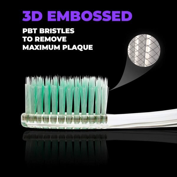 Toothbrush Soft, Silver & Jade Flossing Bristles (Pack of 8) Colors May Vary - Image 3