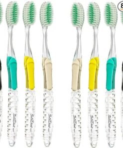 Toothbrush Soft, Silver & Jade Flossing Bristles (Pack of 8) Colors May Vary