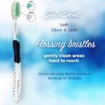 Toothbrush Soft, Silver & Jade Flossing Bristles (Pack of 8) Colors May Vary - Image 7