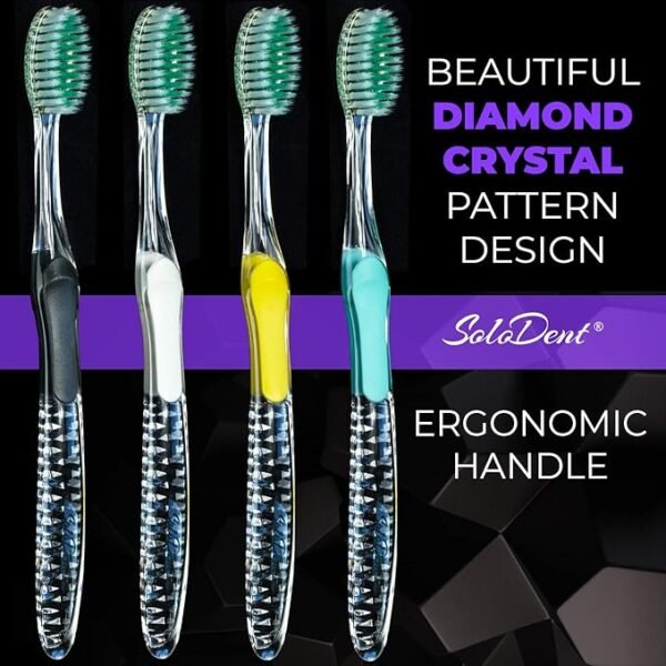 Toothbrush Soft, Silver & Jade Flossing Bristles (Pack of 8) Colors May Vary - Image 2