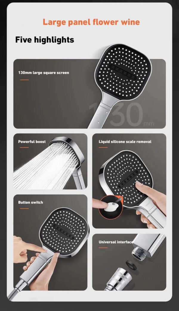 High Pressure Adjustable Shower Head - Image 5