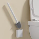 Black Silicone Toilet Brush with Long Handle - Image 7
