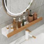 Wooden Wall-Mounted Bathroom Storage Shelf - Image 2