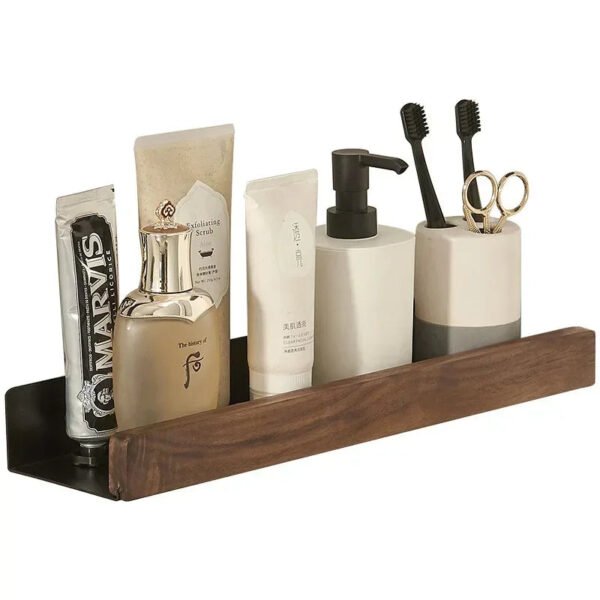 Punch-Free Wooden Bathroom Shelf - Image 4