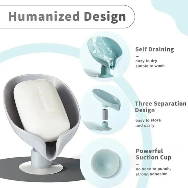 Leaf Shape Soap Holder with Suction Cup - Image 4