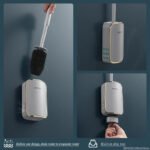 Wall-Mounted Quick-Drain Toilet Brush Set