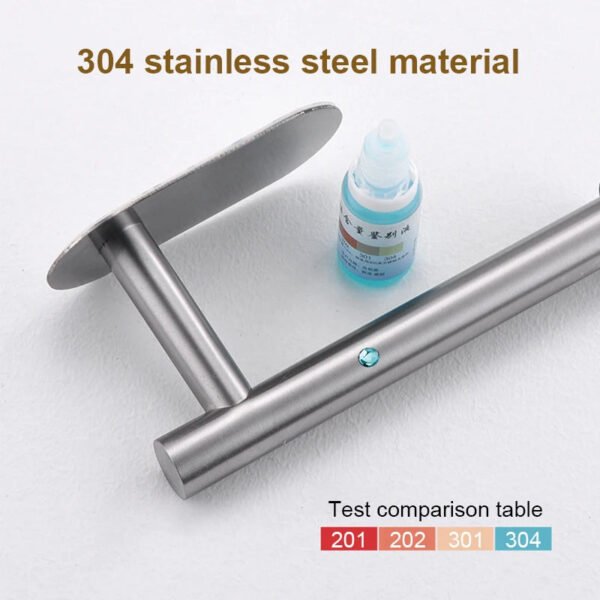 Stainless Steel Adhesive Toilet Paper Holder - Image 6