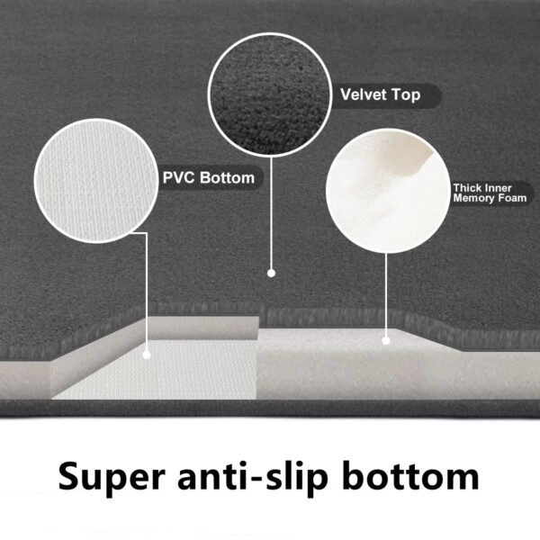 Super Absorbent Non-Slip Velvet Bathroom Door Floor Mat - Image 3