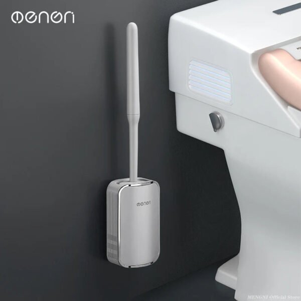 Wall-Mounted Quick-Drain Toilet Brush Set - Image 8