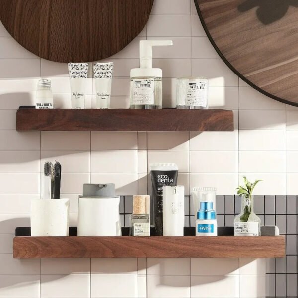 Punch-Free Wooden Bathroom Shelf - Image 2