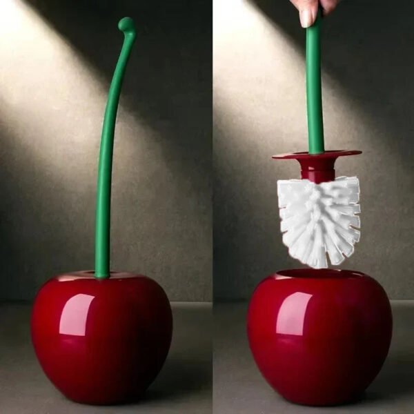 Cherry Shaped Toilet Brush Set - Image 1