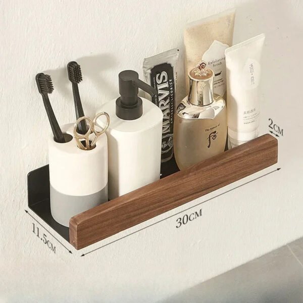 Punch-Free Wooden Bathroom Shelf - Image 7