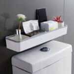 Wall-Mounted Toilet Bathroom Storage Cabinet Rack - Image 3