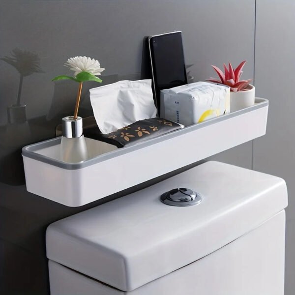 Wall-Mounted Toilet Bathroom Storage Cabinet Rack - Image 3