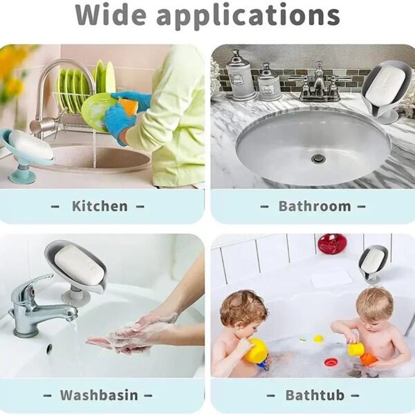 Leaf Shape Soap Holder with Suction Cup - Image 5