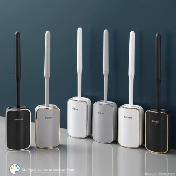 Wall-Mounted Quick-Drain Toilet Brush Set - Image 2