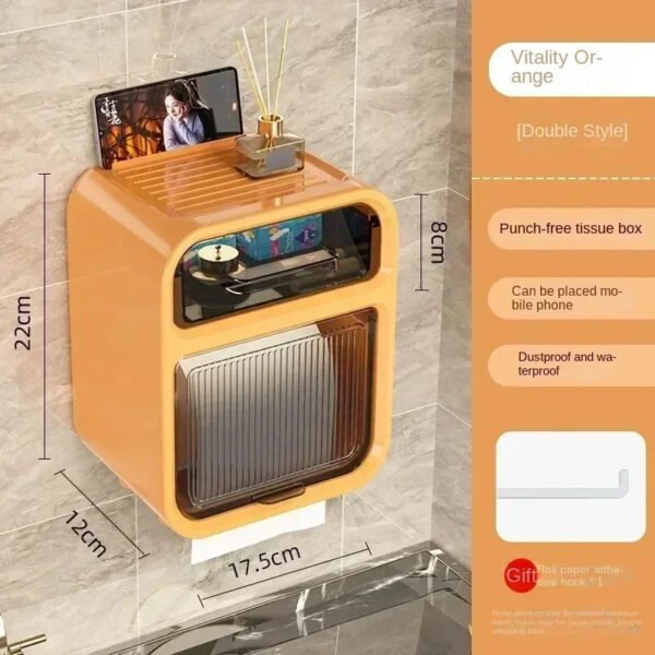 Wall-Mounted Bathroom Tissue Box - Image 9