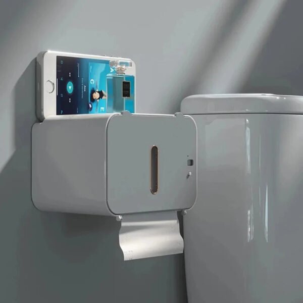 Induction Toilet Paper Holder Shelf - Image 1
