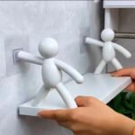 Self-Adhesive Bathroom Shampoo Storage Rack