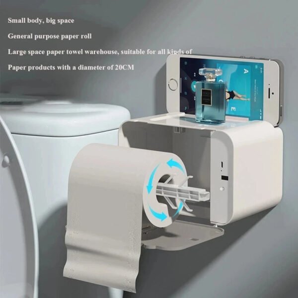 Induction Toilet Paper Holder Shelf - Image 4