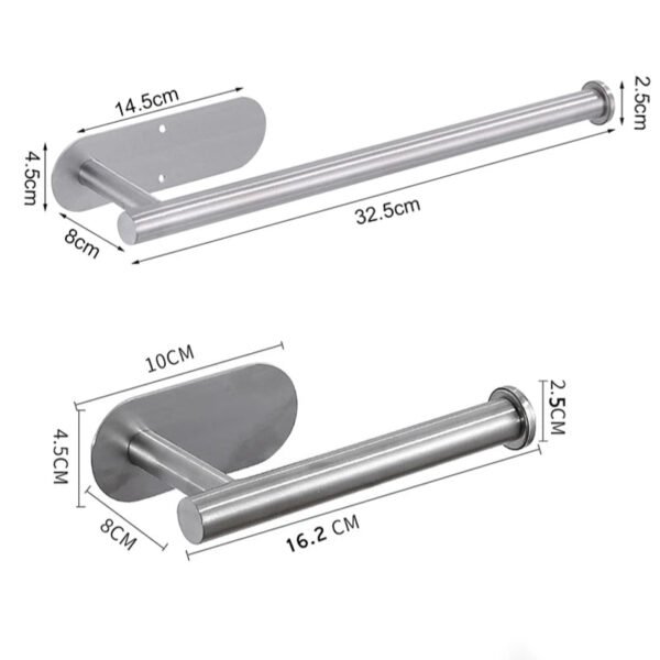 Stainless Steel Adhesive Toilet Paper Holder - Image 17