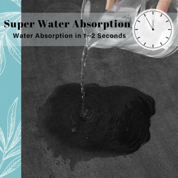 Super Absorbent Non-Slip Velvet Bathroom Door Floor Mat - Image 5
