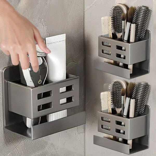 Hole-Free Multifunctional Wall-Mounted Storage Rack - Image 2