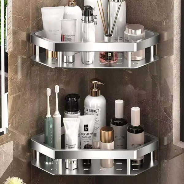 No-Drill Aluminum Shower Shelf - Image 2