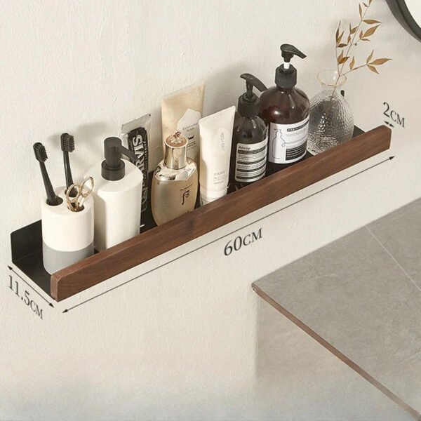 Punch-Free Wooden Bathroom Shelf - Image 9