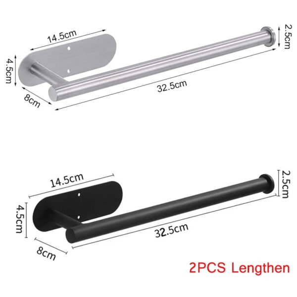 Stainless Steel Adhesive Toilet Paper Holder - Image 13