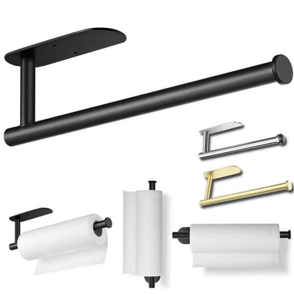 Stainless Steel Adhesive Toilet Paper Holder - Image 2