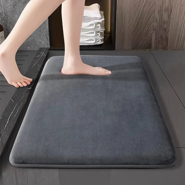 Super Absorbent Non-Slip Velvet Bathroom Door Floor Mat - Image 7