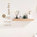 Wooden Wall-Mounted Bathroom Storage Shelf