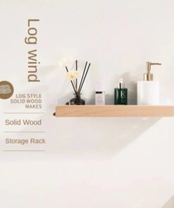 Wooden Wall-Mounted Bathroom Storage Shelf