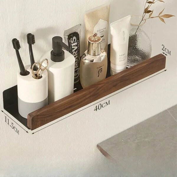 Punch-Free Wooden Bathroom Shelf - Image 6