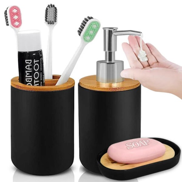 Bathroom Set Soap Dispenser Toothbrush Holder Soap Box - Image 2