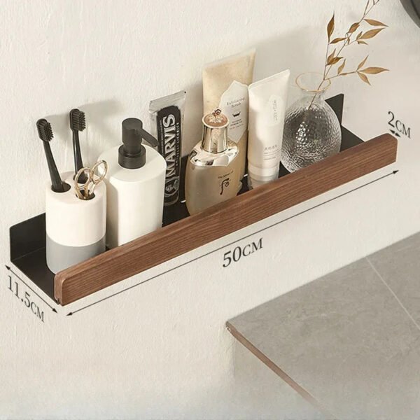 Punch-Free Wooden Bathroom Shelf - Image 10