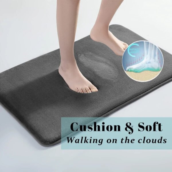 Super Absorbent Non-Slip Velvet Bathroom Door Floor Mat - Image 4