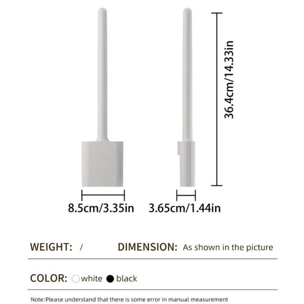 Black Silicone Toilet Brush with Long Handle - Image 6