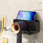 Non-Perforated Wall-Mounted Hair Dryer Storage Rack - Image 6