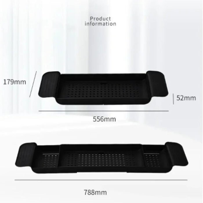 Extendable Bamboo Bathtub Shelf Tray - Image 6