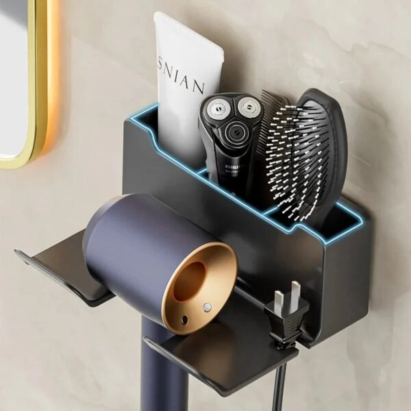 Wall-Mounted Hair Dryer Holder - Image 1