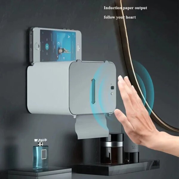 Induction Toilet Paper Holder Shelf - Image 2