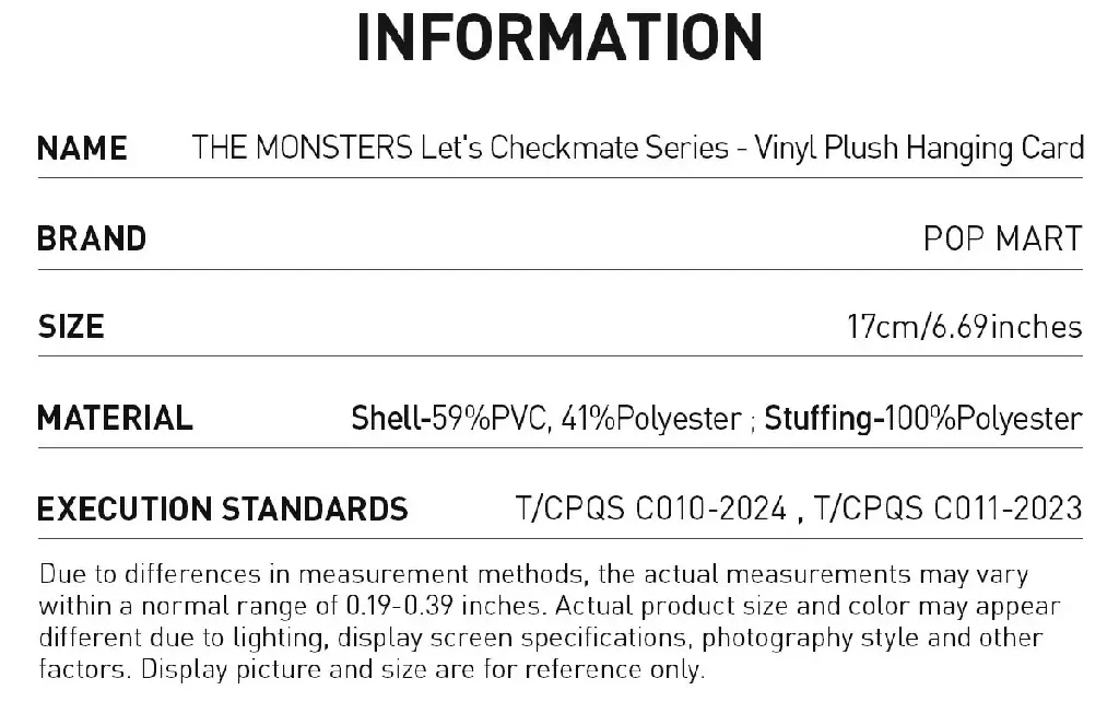 THE MONSTERS Let'sCheckmate Series-Vinyl PlushHanging Card – Bild 3
